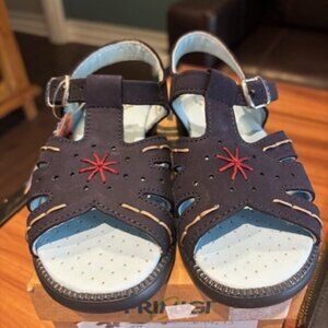 Primigi Joy Girls Nubuk Navy Blue Buckle Sandal Sky Effect System US 9 Eur 26